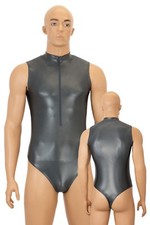 Herren Wetlook Stringbody FRV ohne Ärmel Gla...
