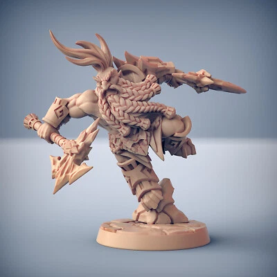 Dwarf Barbarian Reaver - Artisan Guild Fantasy Dungeons and Dragons Miniature