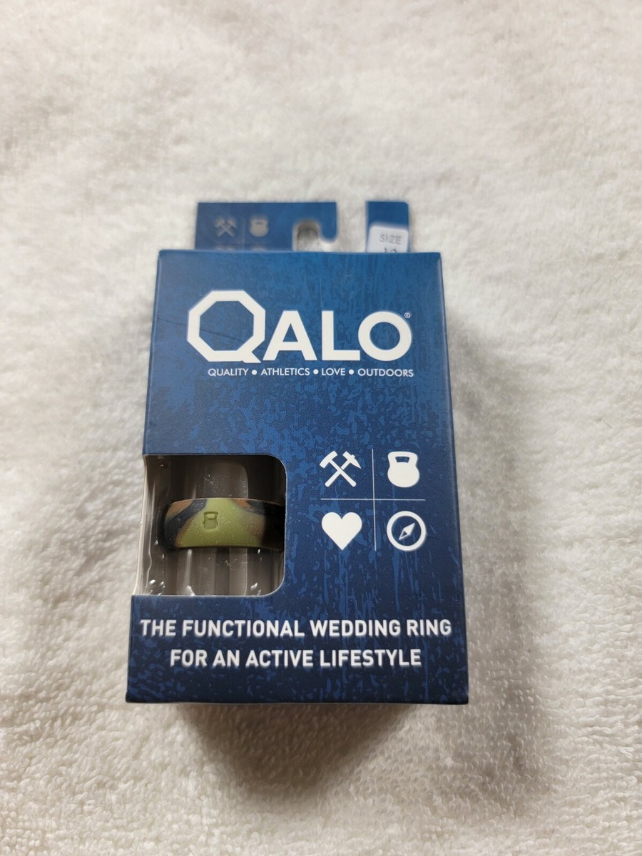 QALO Men's Silicone Ring Collection Color Camouflage New in Box Size 12