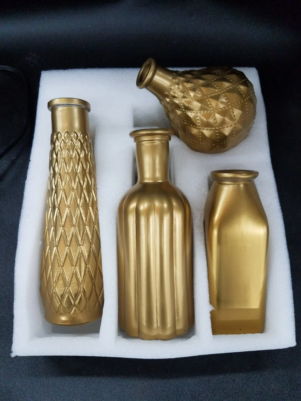 Gold Vase For Flowers Small Glass Vases For Decor Modern Flower Vase Set Of 4 G