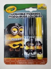 Crayola - Minions - Washable Non Toxic Markers - 3 Pack - New/Sealed