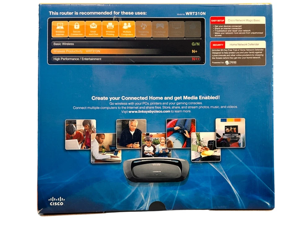 CISCO Linksys Wireless-N Gigabit Router WRT310N Cables & CD Windows or Mac - Image 4 of 4