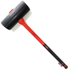 Toolzone 6kg Rubber Mallet Long Hammer Maul Shaft Grip Camping Paving