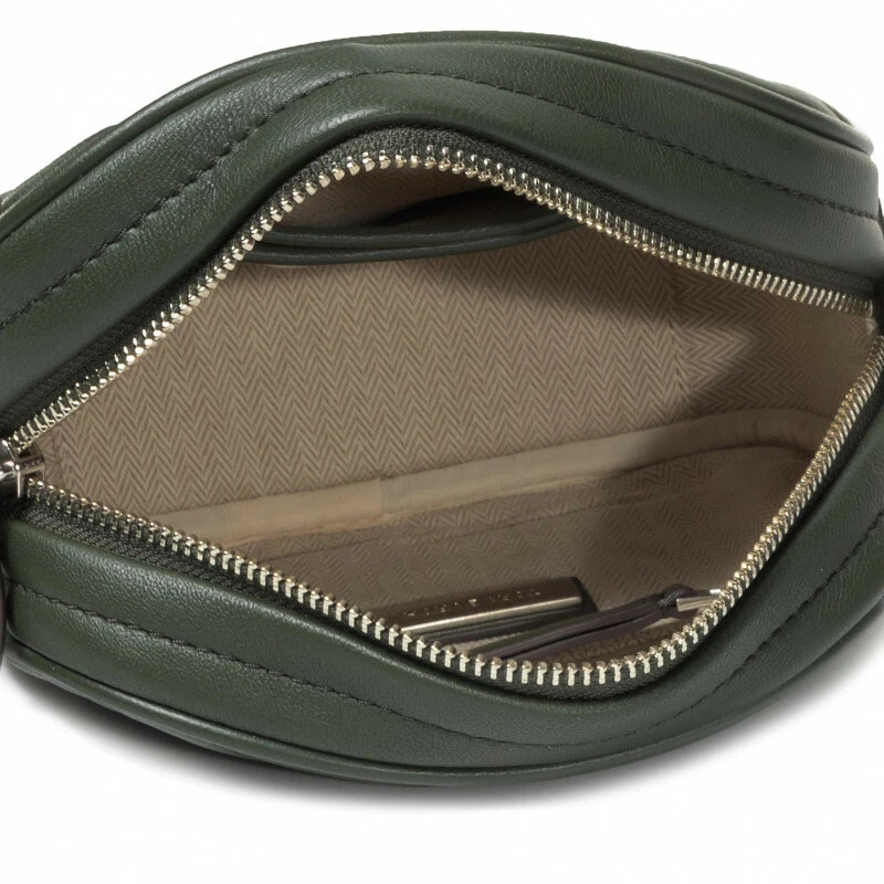 Borsa a tracolla Tory Burch Kira piccola in pelle Chevron per fotocamera ~nuova senza etichette~ Poblano