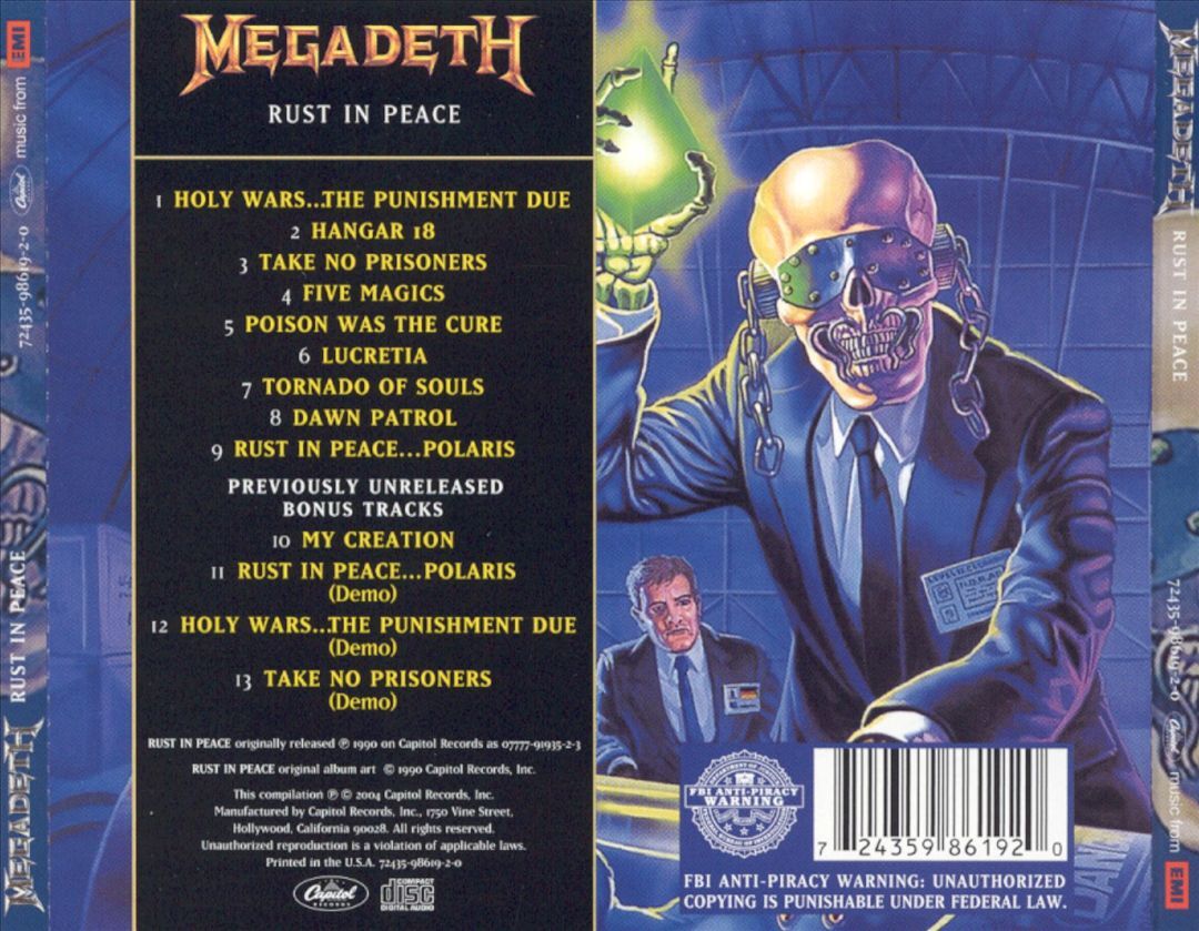 MEGADETH RUST IN PEACE [BONUS TRACKS] NEW CD