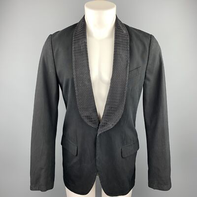 DRIES VAN NOTEN Size 36 Black on Black Stripe Cotton Blend Sport