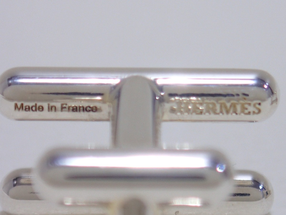 HERMES sterling silver H2 cufflinks | eBay