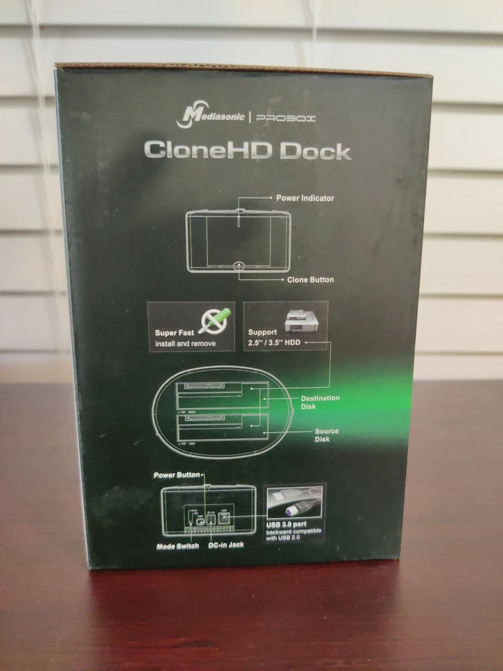 Mediasonic USB 3.0 Super Speed CloneHD Dock HUR2-SU3 Hard Drive SATA HDD NEW.BOX - Image 2 of 4