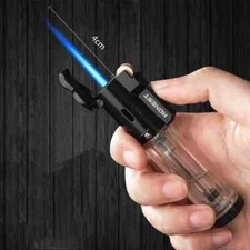 Lighter Transparent Gas Chamber Windproof Blue Flame Grinding Wheel Cigar Torch
