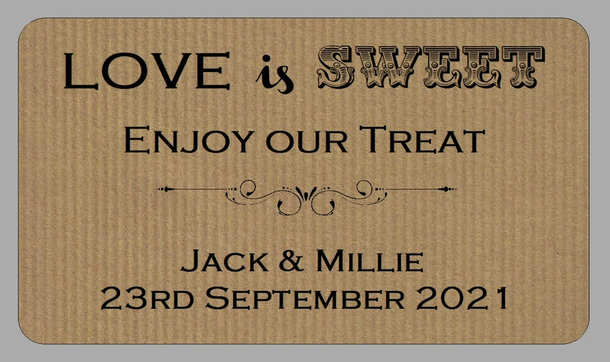100 Cartellini Regalo Personalizzati 'Love Is Sweet' – Etichette Per Bomboniere, Matrimoni E Feste – 4x4 Cm - 3