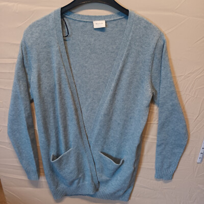 Strickjacke Blau Medium Strick Vila Clothing Viral Langarm