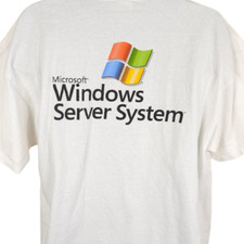 Vintage Microsoft T Shirt Mens Size XL White Y2K MMS 2005 Windows Server System