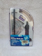 8 Piece Plastic Math Set NEW/SEALED Purple