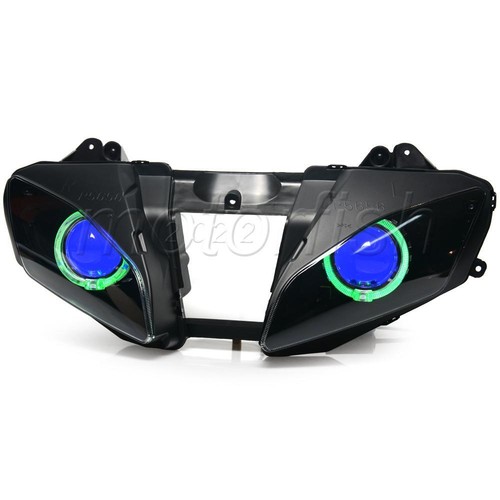 Assembly Projector Green Angel Blue Devil Eyes Headlight for Yamaha YZF-R6 06-07 - Picture 16 of 24