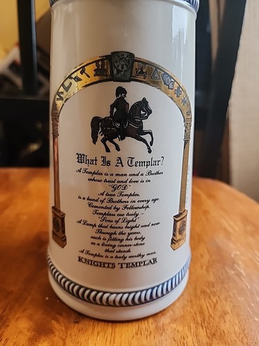 Knights Templar Limited First Edition Stein #576/1000 Beer Stein W/orig. Papers - Picture 2 of 8