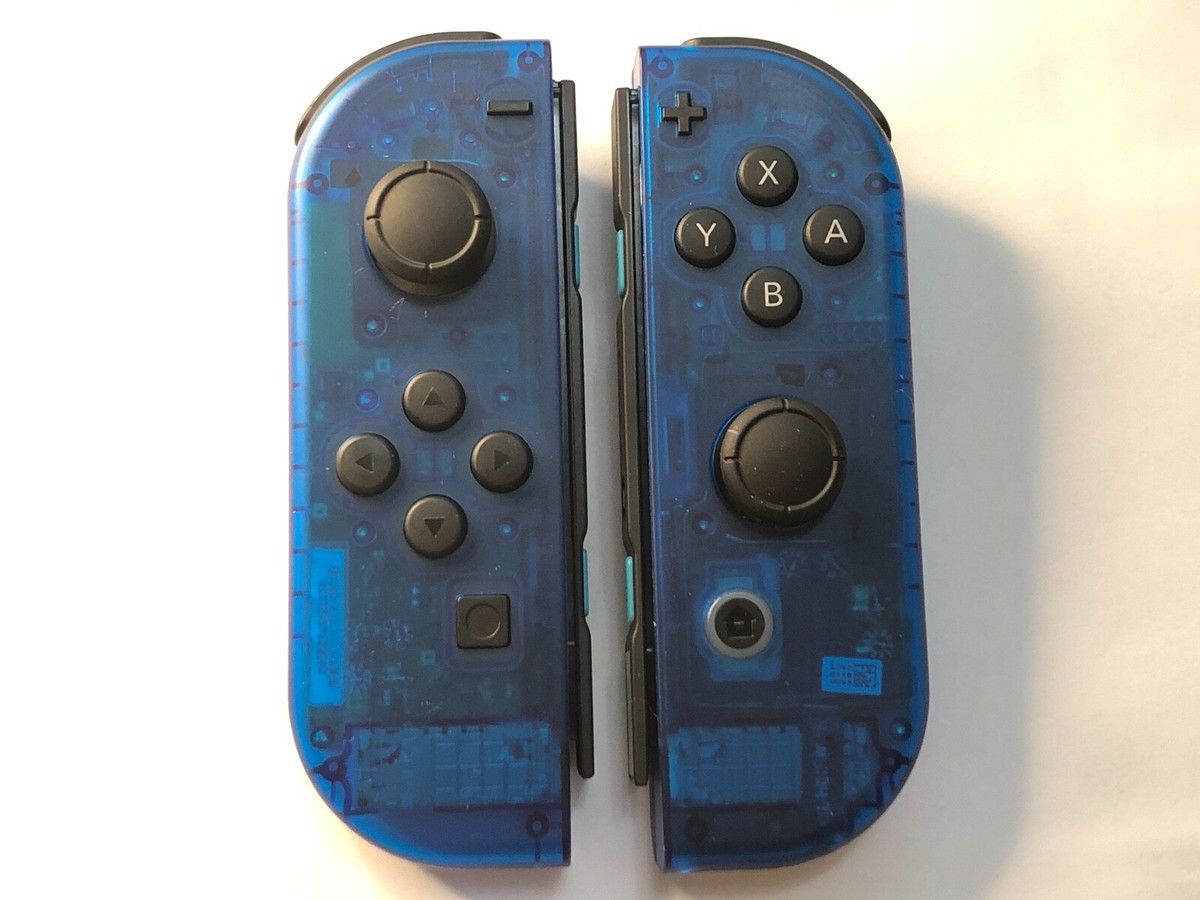 Nintendo Switch Custom Joycons Joy-Con Controller Clear Blue