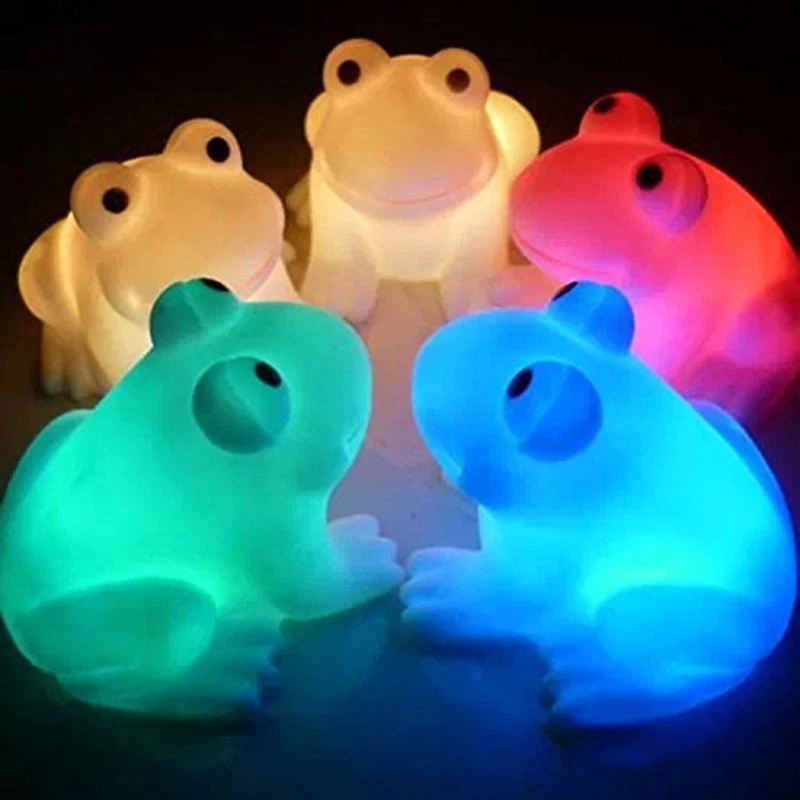 Cute Magic LED Night Light Frog Shape Colorful Color Changing Lamp