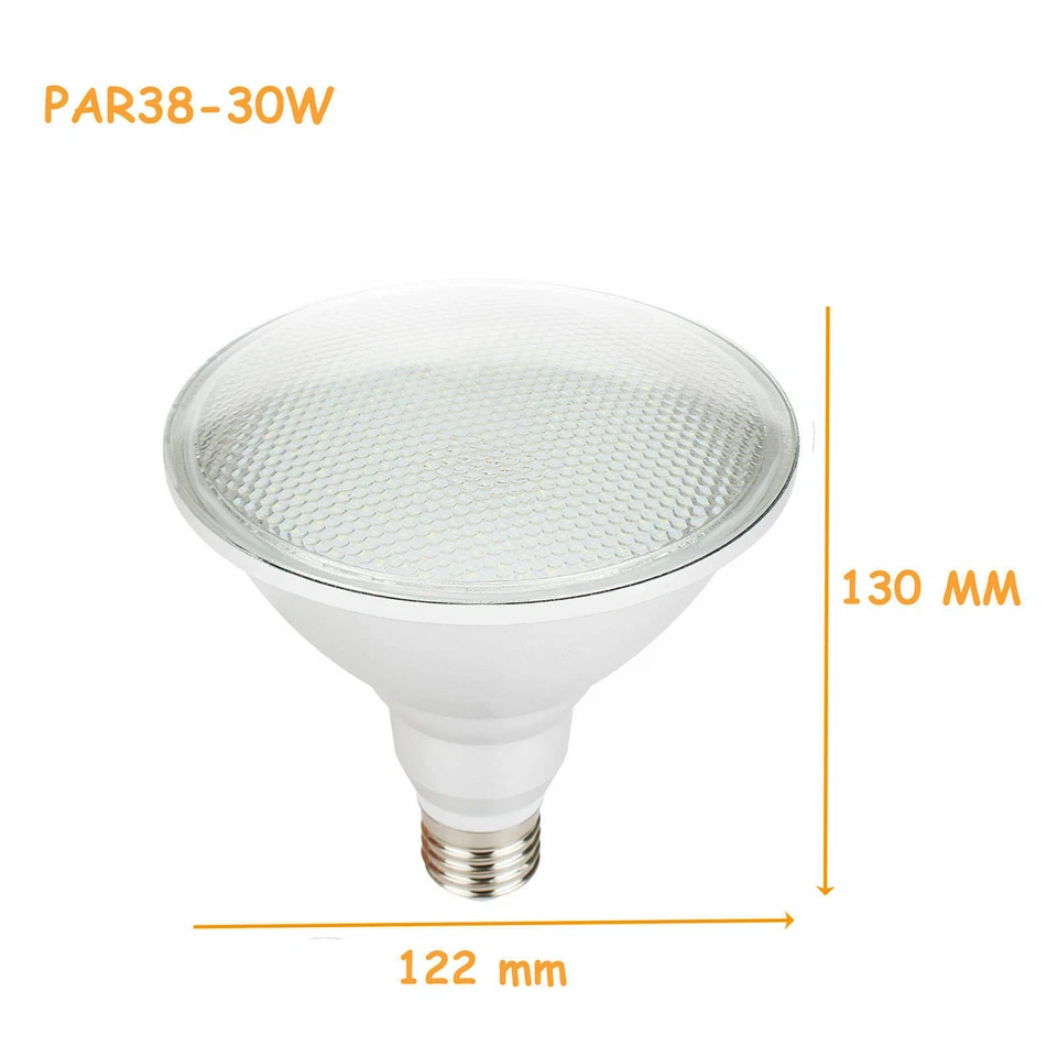 1PCS Dimmable LED PAR38 Lamps E27 30W 110V 220V 85V-265V Lights High-Quality  RK - Image 3 of 4