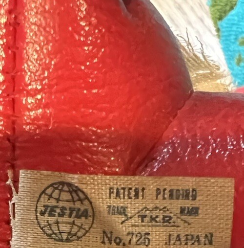 Vintage Mid Century TKR Jestia Vinyl Red Mouse #725 Stuffed Animal Figure Japan