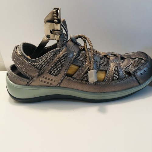 OrthoFeet 997 Verona Sandals Women’s X-WIDE Size 7.5 Pewter Silver 2E - Picture 10 of 11