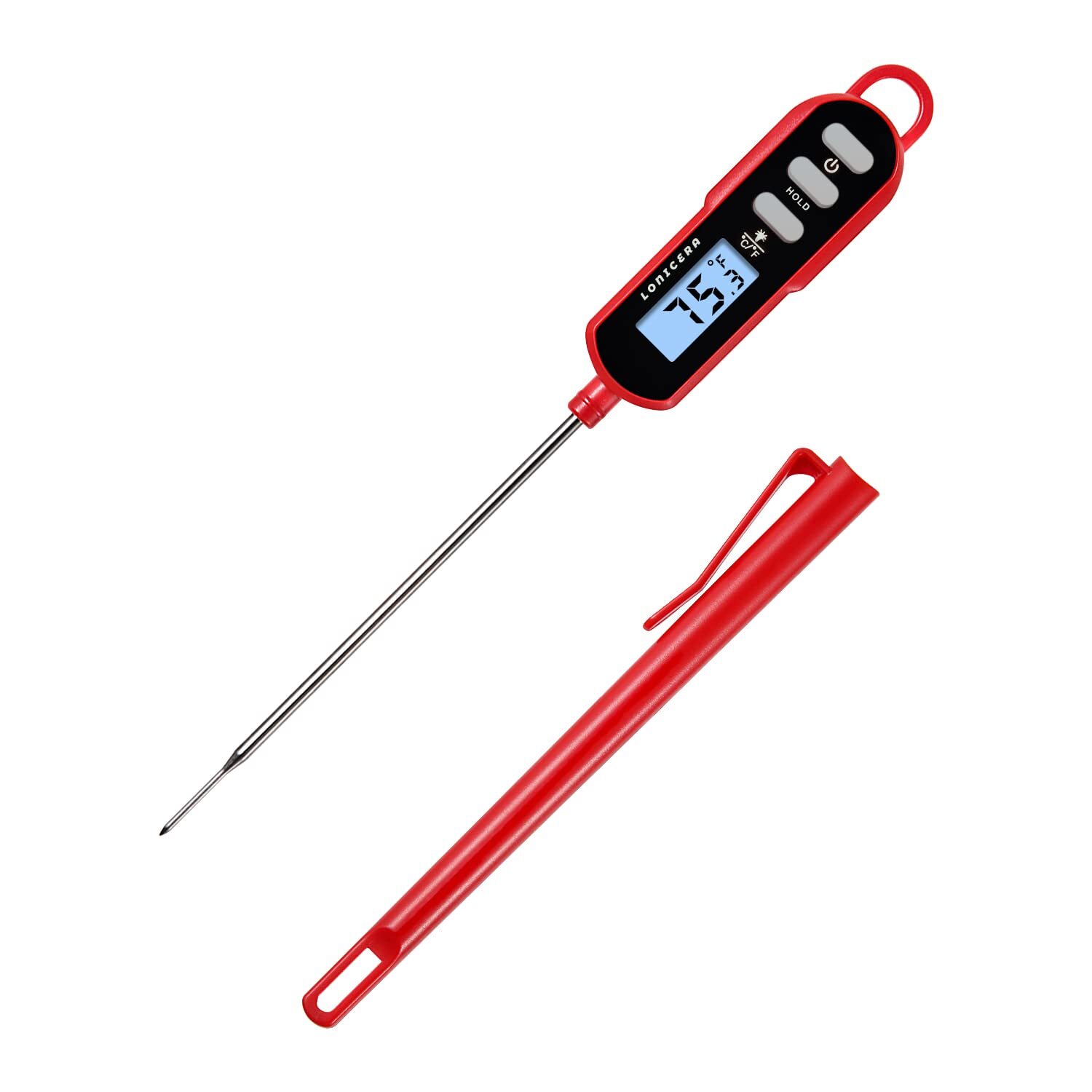 Instant Read Digital Meat Thermometer for Food, Bread Baking, Water and Liqui...