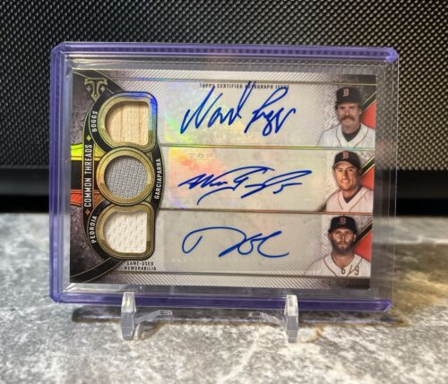 2024 Topps Triple Thread 3 Patch Auto Boggs Garciaparra Pedroia 6/9