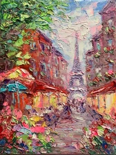 Painting Paris, Paris Painting, Paris Original Art, Artwork Impasto
