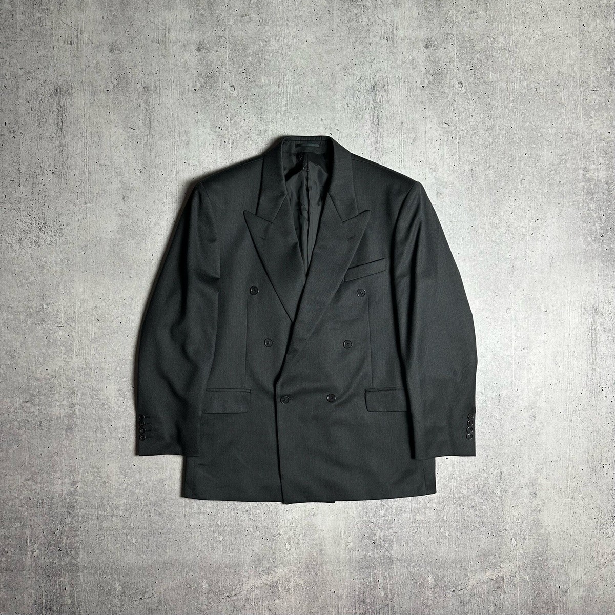 ジャケット SAINT LAURENT GREY WOOL BLAZER Yves Saint Laurent YSL Wool Blazer Gray Stripe Sport Coat