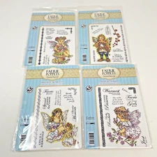 4 Faerie Poppets Christine Haworth Unmounted Rubber Stamp Sets 36 Stamps NIP