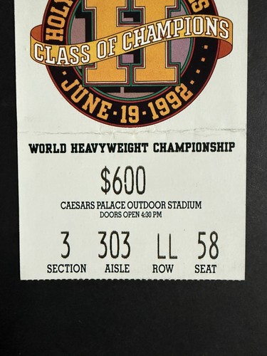 Larry Holmes VS Evander HOLYFIELD 1992 Boxing Ticket Heavyweight CAESARS PALACE - Picture 4 of 4