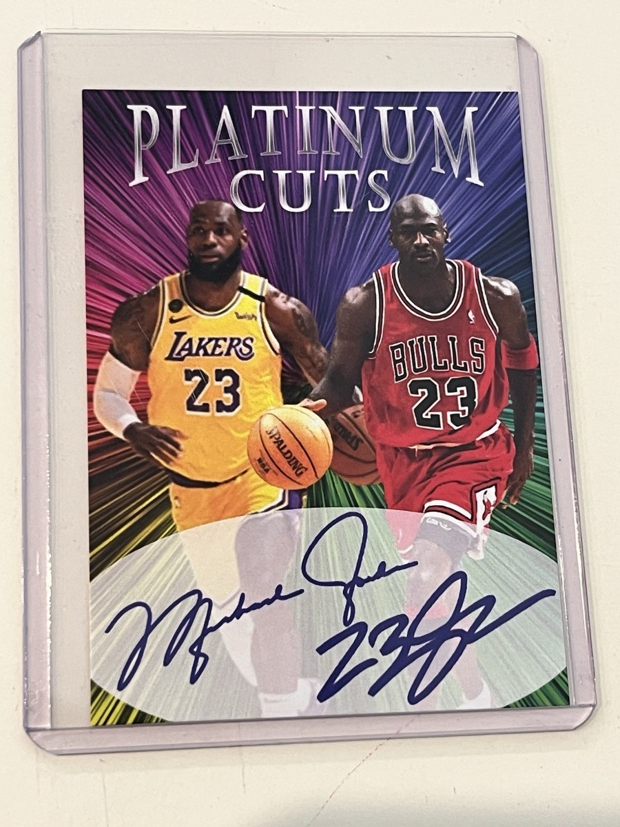 Lebron James & Michael Jordan Platinum Dual Cuts Auto /1000