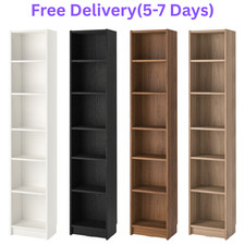 IKEA BILLY Bookcase White 40x28x202 cm Adjustable Shelves Slim Storage Display