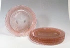 Anchor Hocking SET 5 Pink Miss America 10 1/4" Dinner Plates Depression Era EXC!