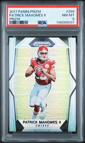 2017 Prizm Silver PATRICK MAHOMES RC ROOKIE #269 KC Chiefs PSA 8