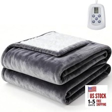 Heated Blanket Twin Size, 62''x84'' Heating Electric Blanket with 10 Heat