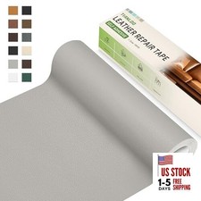 Leather Repair Tape,16 x 80 Inches Self 16" x 80" Light Gray-Litchi Grain