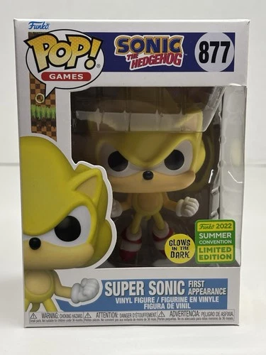 Funko Pop Sonic the Hedgehog - Super Sonic First Appearance #877 with protector