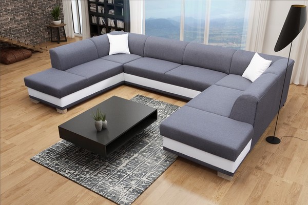 Xxl Wohnlandschaft Ecksofa Couch Polster Garnitur Ecke Designer U-Form Neu Sofa-image