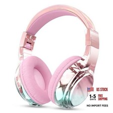 Kids Bluetooth Headphones, 60H Playtime, 74/85/94dB Safe Volume Limit, Pink
