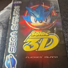 Sonic 3D: Flickies' Island Sega Saturn Compact Disk And Manual