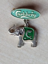 Vintage Carlsberg Brewery Elephant Beer brooch pin badge