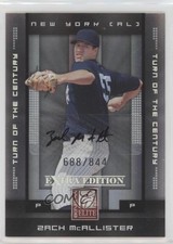 2008 Donruss Elite Extra Edition Turn of the Century Zach McAllister Auto n3g