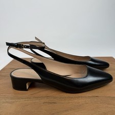 New NWOB Womens Cole Haan Paden Ankle Strap Black Leather Slingback Sandals 7.5B