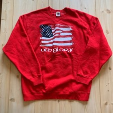 Vintage Old Glory Patriotic American Flag USA Crewneck Sweatshirt Red Size XL