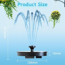 Upgraded Solar Bird Bath Fountain - 6 Nozzles Floating Pump for Garden Outdoor