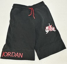 Jordan Boys' Athletic Shorts Black Red Air Jordan Logo Size M 10-12 YRS