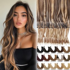BALAYAGE Nano Ring Tip 100 Remy Human Hair Thick 1g Extensions Loop Nano Beads
