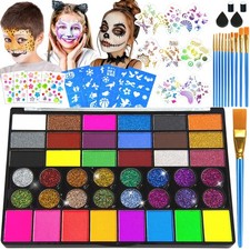 42 Colors Face Painting Kit, Water Activated Face  Body Paint Set