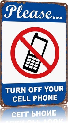 Please Turn Off Your Cell Phone Tin Metal Signs Home Décor No Cell Phone Warning