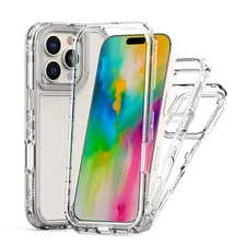 3 in 1 Transparent Cell Phone Case For iPhone XR/X/XS/XS Max Shock-Proof Cover